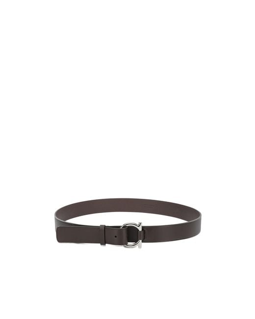 Ferragamo White 'Gancini' Leather Belt for men