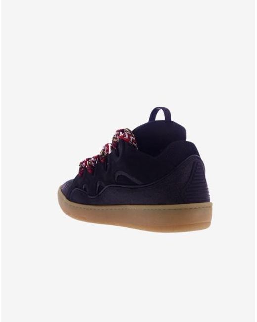 Lanvin Blue Round Toe Lace-Up Sneakers for men
