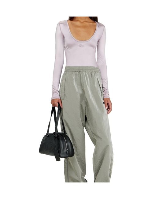 DIESEL Pink T-Elphin Scoop-Neck Long-Sleeve Top