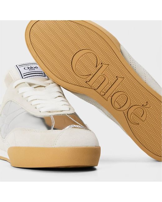 Chloé White Lace-Up Low-Top Sneakers