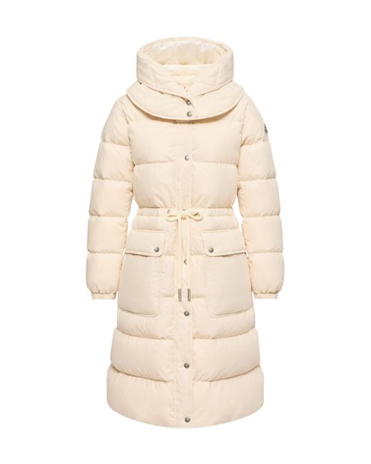 Moncler Natural Pic Hooded Long Down Jacket