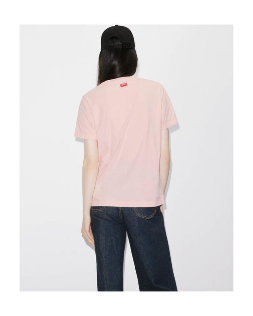 KENZO Pink Loose-Fit Varsity Jungle Elephant T-Shirt