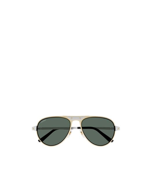 Cartier Green Pilot Frame Sunglasses for men