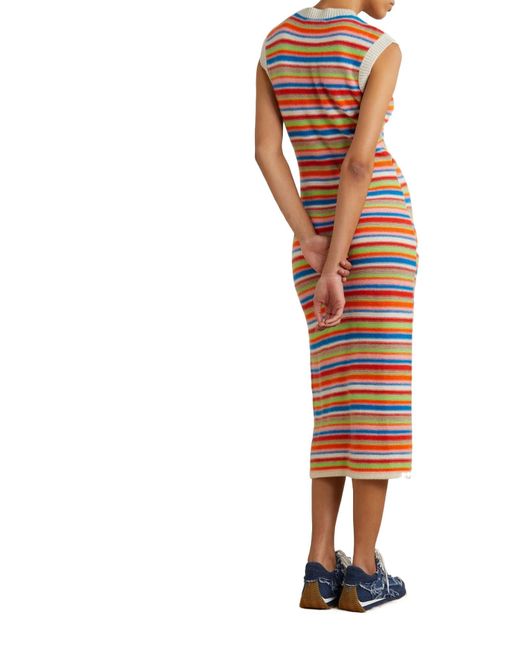 The Elder Statesman Orange Striped Maxi Dress