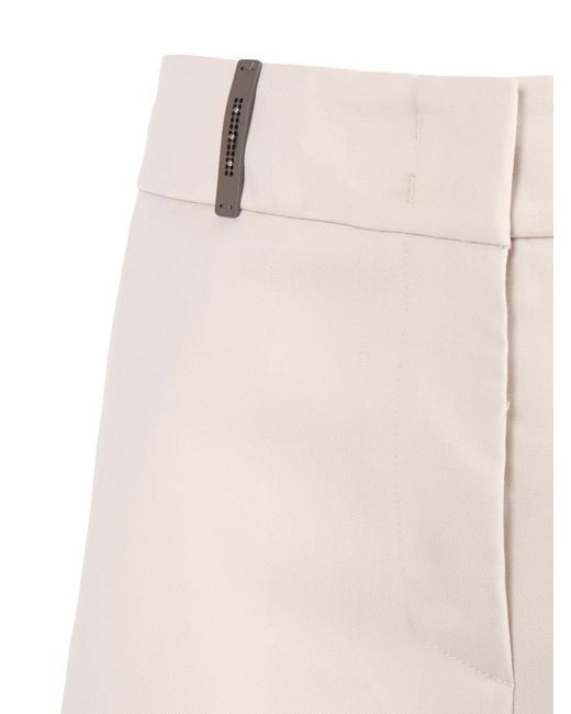 Peserico White Aurea Wide-Leg Pants