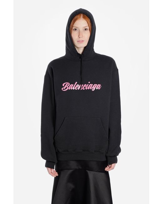 Balenciaga Blue Logo Hooded Hooded Sweater