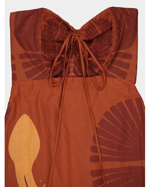Johanna Ortiz Red Off-The-Shoulder Dress