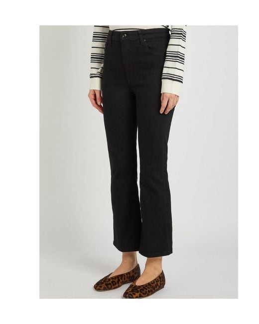 FRAME Black The Reboot Crop Boot-Leg Jeans