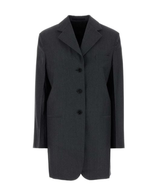 Jil Sander Blue Fil-À-Fil Wool Tailored Jacket