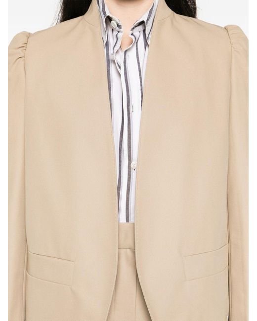 Max Mara Black Phebe Puff-Sleeve Open-Front Jacket