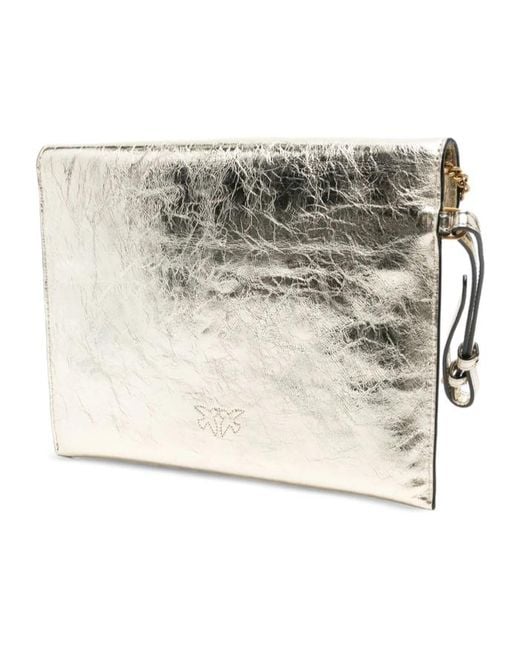 Pinko Natural Small Chain Flap Clutch Bag