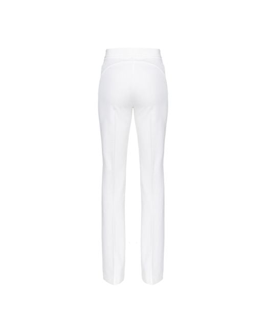 Pinko White Straight-Leg Slim-Fit Trousers