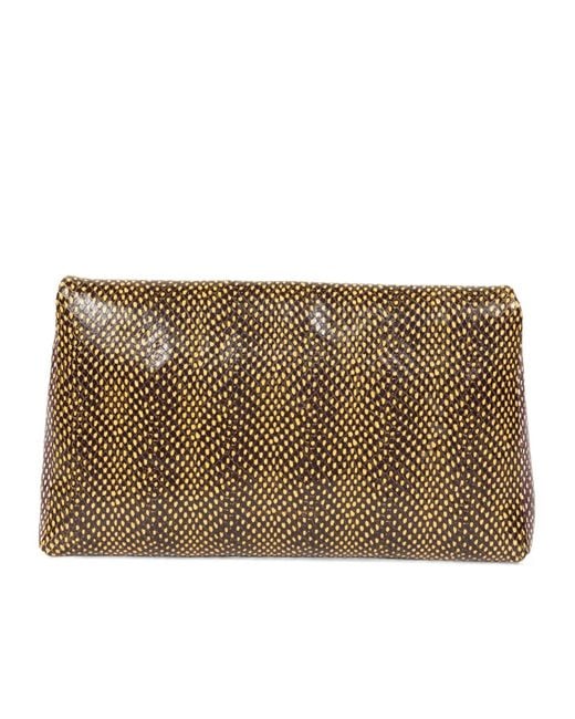 Dries Van Noten Brown Dot Patterned Large Envelope Shoulder Bag