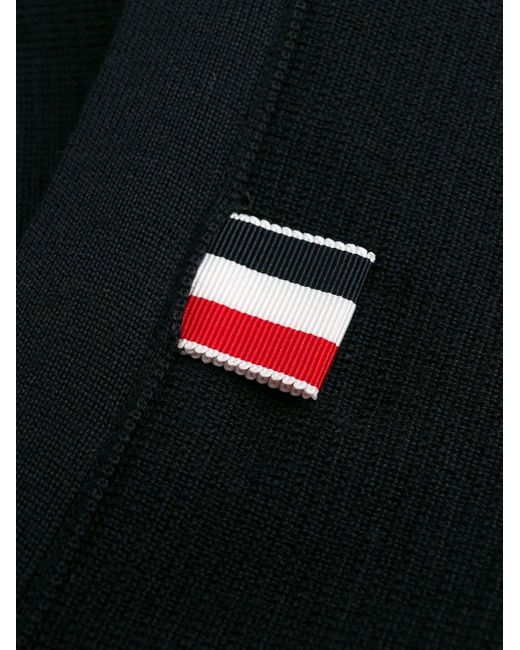 Thom Browne Blue Bar Striped Straight Hem Cardigan for men