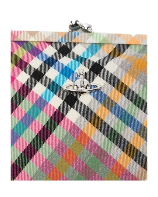 Vivienne Westwood Multicolor Check Frame Shoulder Bag