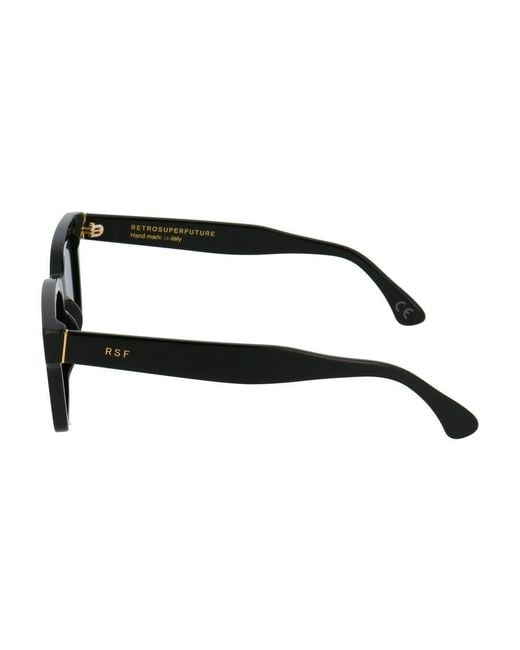 Retrosuperfuture Black America Rectangular Frame Sunglasses for men