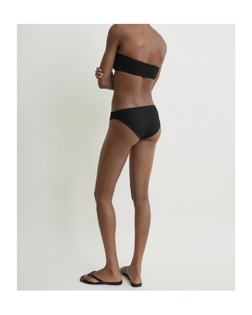 Totême  Black Ribbed Button Bikini Bottom