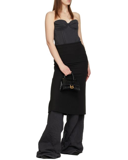 Balenciaga Black Hourglass Xs Top Handle Bag