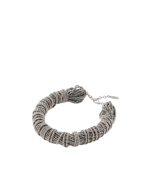 Brunello Cucinelli White Beaded Necklace