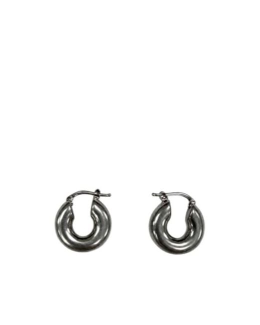 Jil Sander White Hoop Earrings