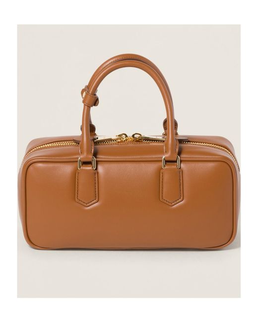 Miu Miu Brown Arcadie Leather Bag