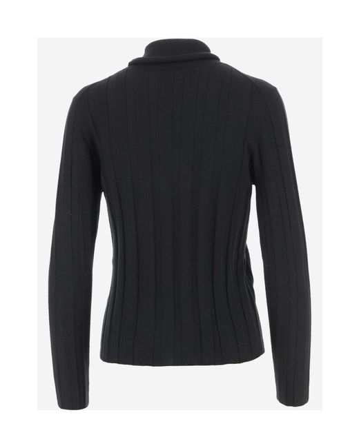 Allude Blue Ribbed-Knit Jumper