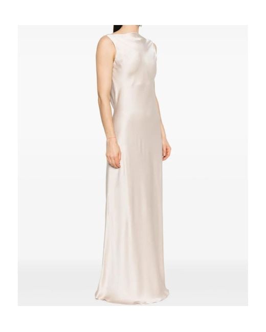 Antonelli White Cowl Neck Maxi Dress