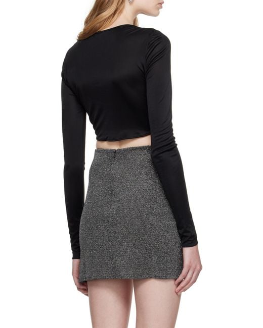 Isabel Marant Black Ruffled Long-Sleeved T-Shirt