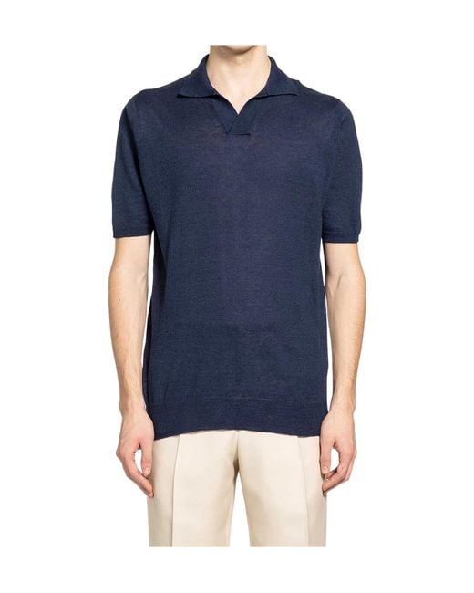 Lardini Blue Short-Sleeved Polo Shirt for men