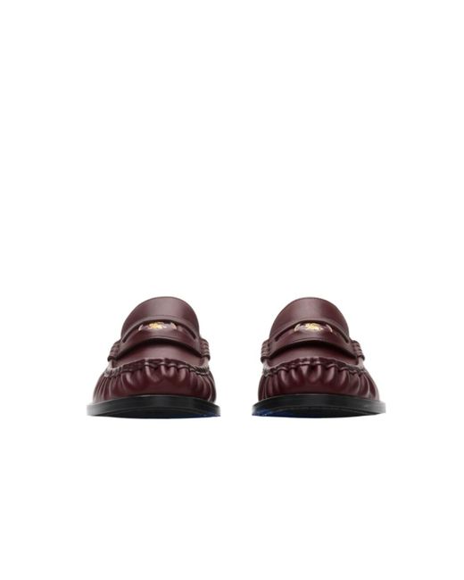 Burberry Brown Cadet Ruched Detail Loafers