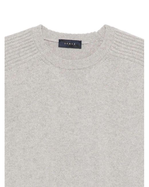 Sease Gray Ribbed-Panel Sweater for men