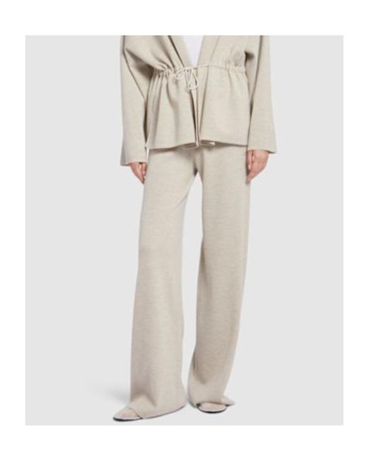 Max Mara White Wilma Wide-Leg Knitted Pants