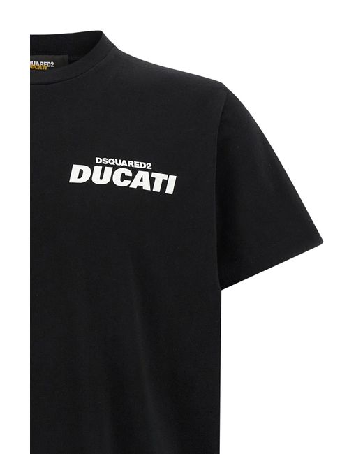 DSquared² Black X Ducati Capsule Crewneck T-Shirt for men