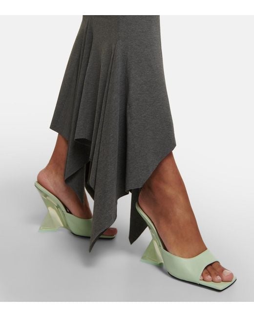 The Attico Green Cheope Leather Sandals