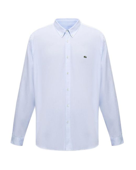 Lacoste Blue Logo Patch Regular Fit Shirt for men