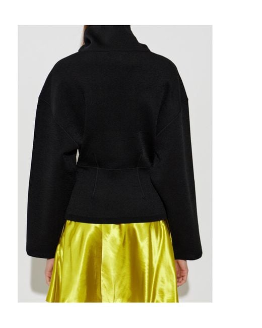 Alaïa Black Alaïa Roll-Neck Drop Shoulder Jumper