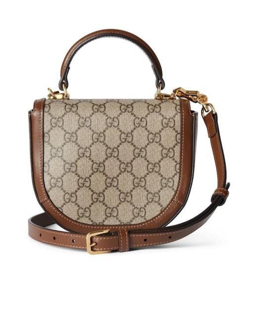 Gucci Brown Horsebit 1955 Mini Top Handle Bag