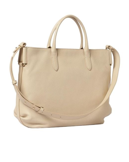 Coccinelle Natural Logo Printed Strapped Shoulder Bag