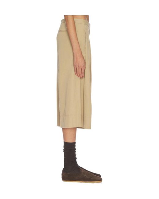 The Row Natural Pleated Wide-Leg Shorts