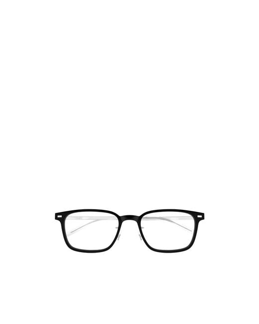 Montblanc White Eyewear Rectangle Frame Glasses for men