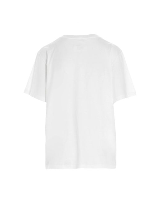 MM6 by Maison Margiela White Logo-Print Short-Sleeve T-Shirt