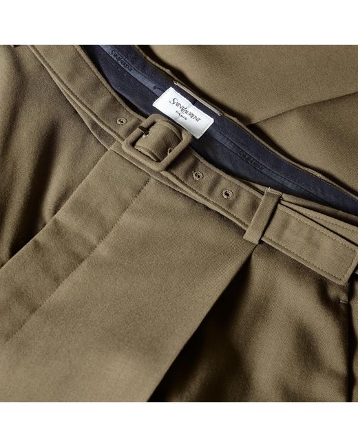 Saint Laurent Green Straight Leg Trousers for men