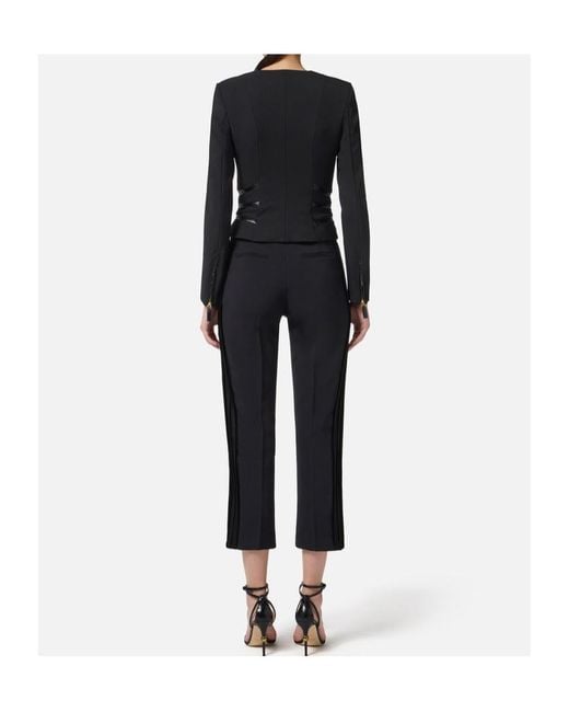 Elisabetta Franchi Blue Zipped Double-Layer Crêpe Jacket