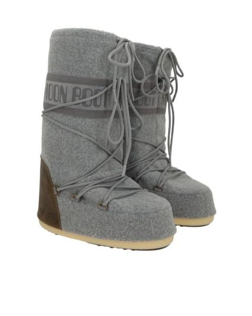 Moon Boot Gray Lace-Up Boots for men