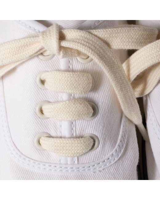 Miu Miu White Drill Lace-Up Sneakers