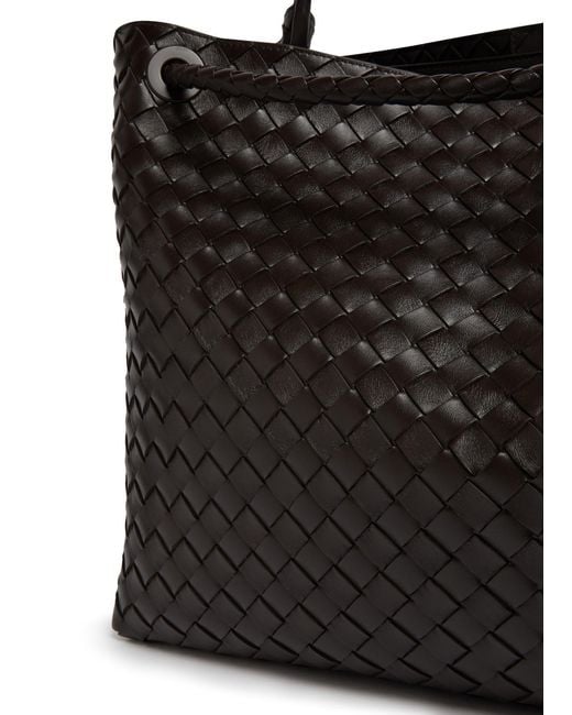 Bottega Veneta Black Woven Detail Shoulder Bag
