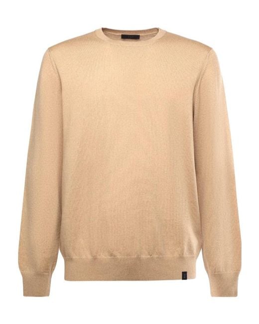 Fay Natural Round-Neck Jumper for men