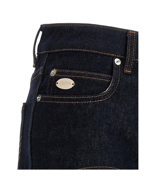 Jean Paul Gaultier Blue Maxi Turn-Up Jeans