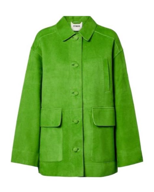 Staud Green Roxanne Suede Jacket