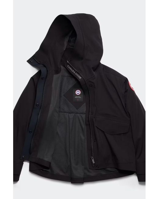 Canada Goose Blue Logo-Patch Hooded Jacket